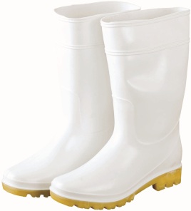 Chemical-resistant industrial molded plastic boots