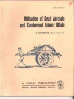 UTILIZATION OF DEAD ANIMALS AND CONDEMNED ANIMAL OFFALS