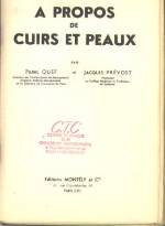 A PROPOS DE CUIRS ET PEAUX