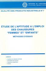 ÉTUDE DE L'APTITUDE À L'EMPLOI DES CHAUSSURES 