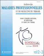 ARCHIVES DES MALADIES PROFESSIONNELLES ET DE MEDECINE DU TRAVAIL