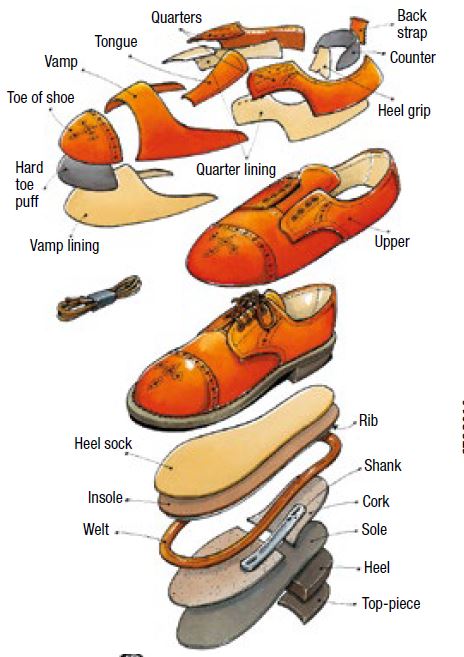 Footwear physical testing : Elements of shoe