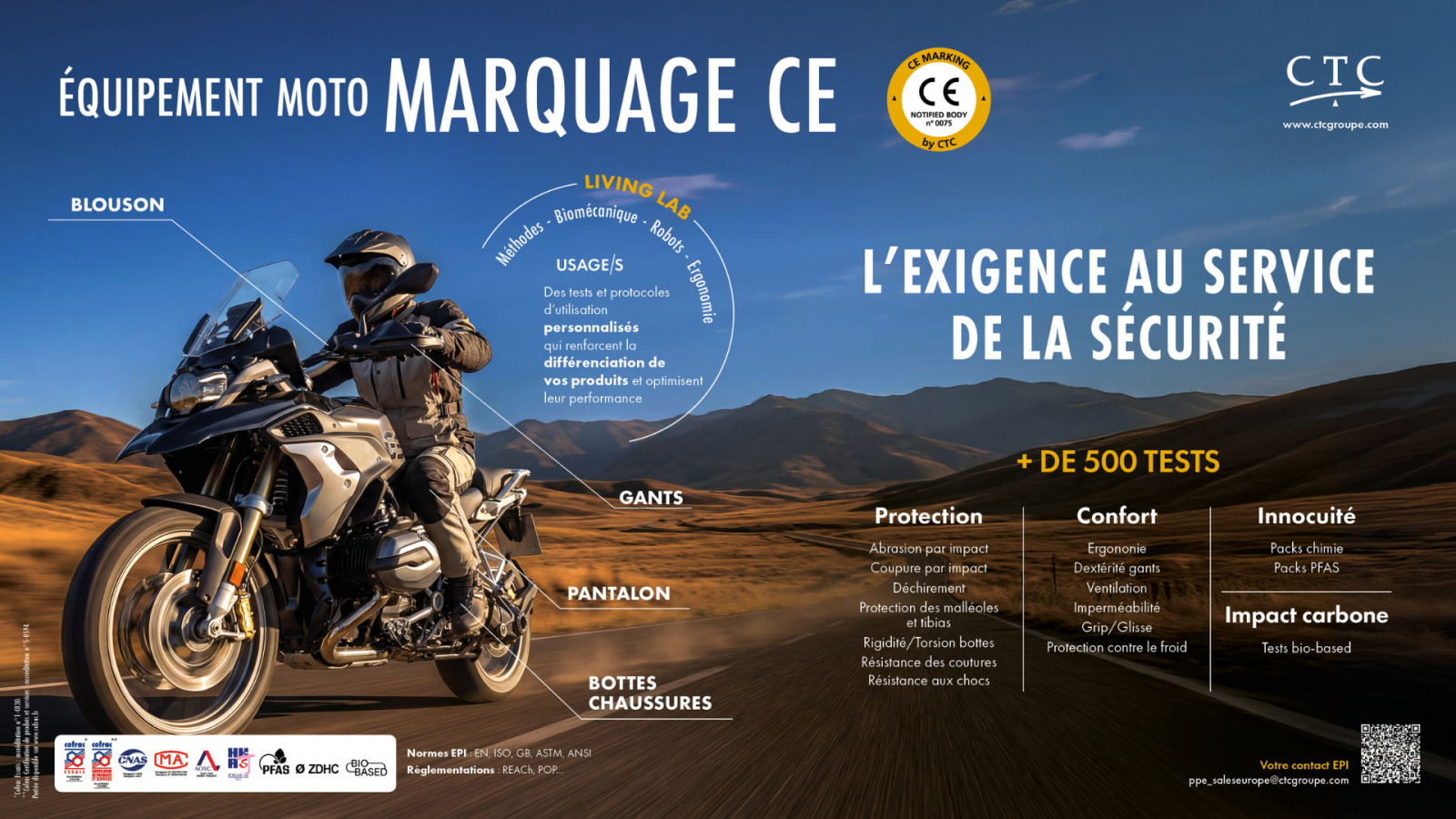 EPI moto marquage CE
