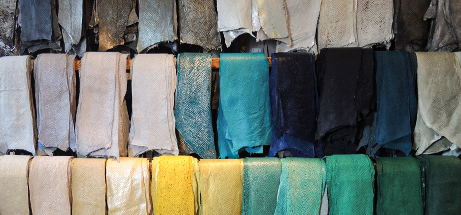 échantillons de cuir de plusieurs couleurs