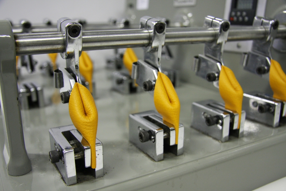 Yellow leather samples