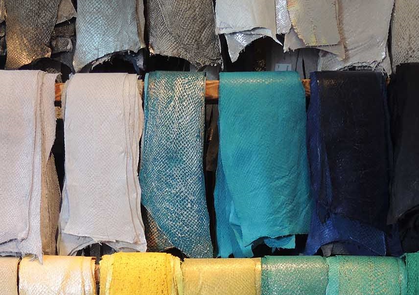 Leather samples in several colors